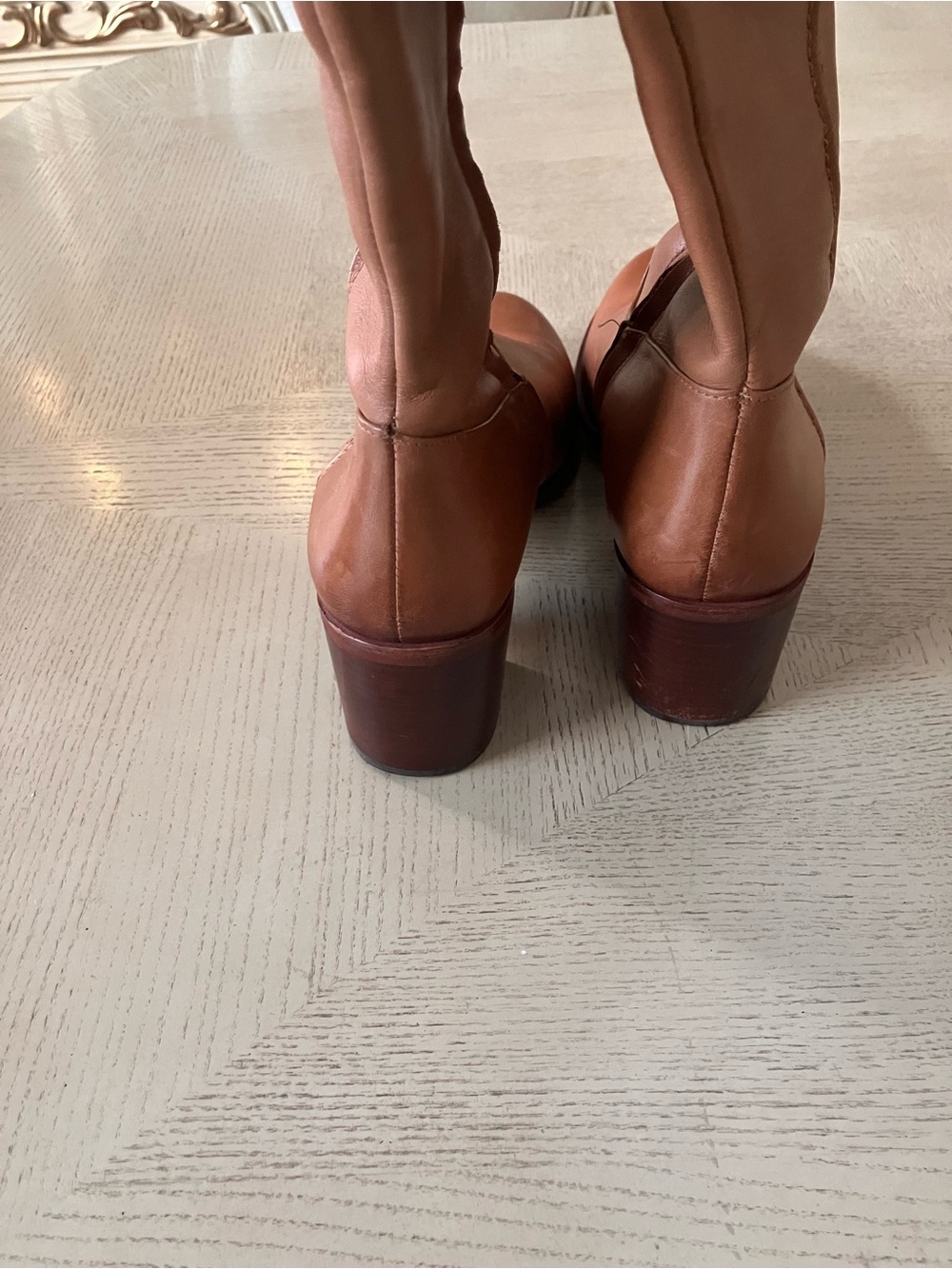 Sam Edelman JOPLIN Over-the-Knee Leather Riding Boots in Cognac Size 9.5M - Picture 7 of 12